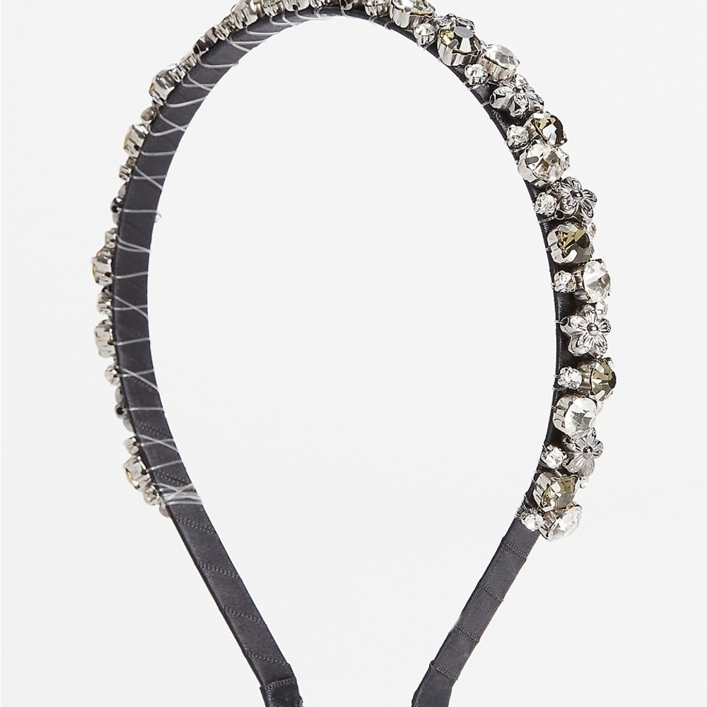 Elegant Black Beaded Headband